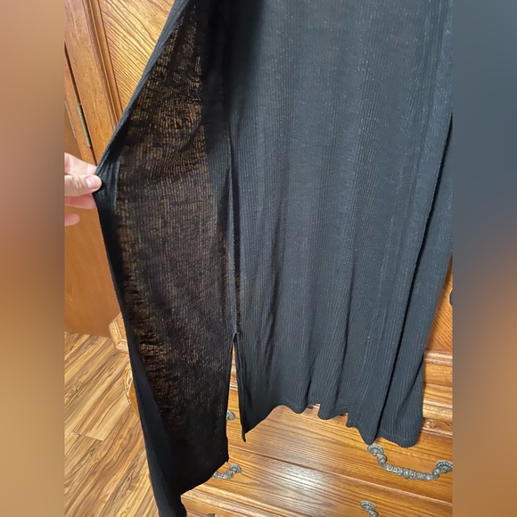 Dana Buchman Long Black Cardigan Sweater Size Medium - Picture 6 of 10